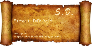 Streit Dávid névjegykártya