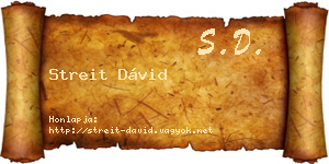 Streit Dávid névjegykártya